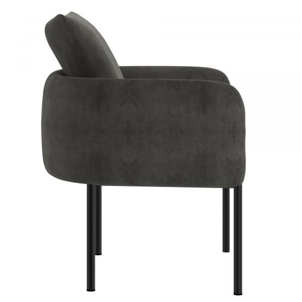 Petrie Accent Chair in Charcoal with Black Leg