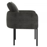 Petrie Accent Chair in Charcoal with Black Leg