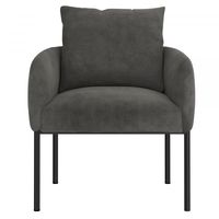 Petrie Accent Chair in Charcoal with Black Leg