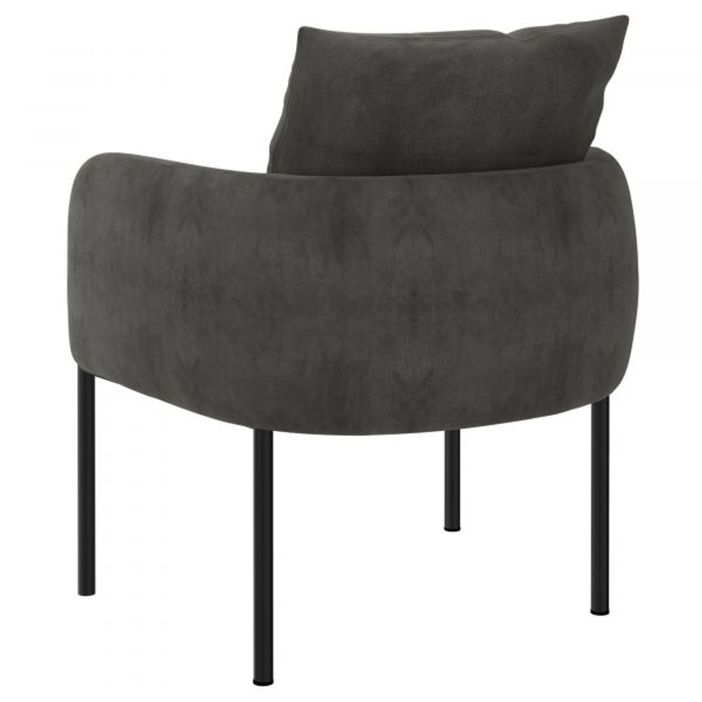 Petrie Accent Chair in Charcoal with Black Leg