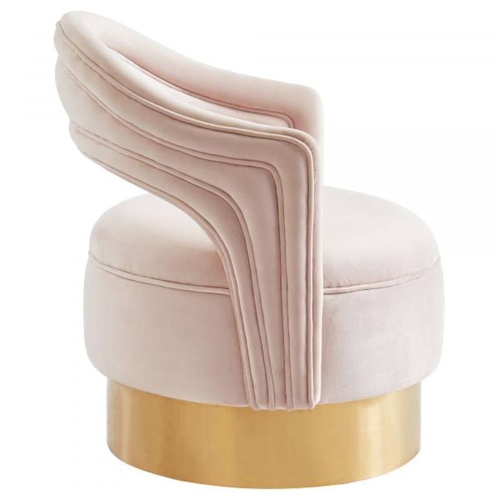 Sloane Swivel Accent Chair in Blush Pink/Gold