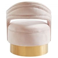 Sloane Swivel Accent Chair in Blush Pink/Gold