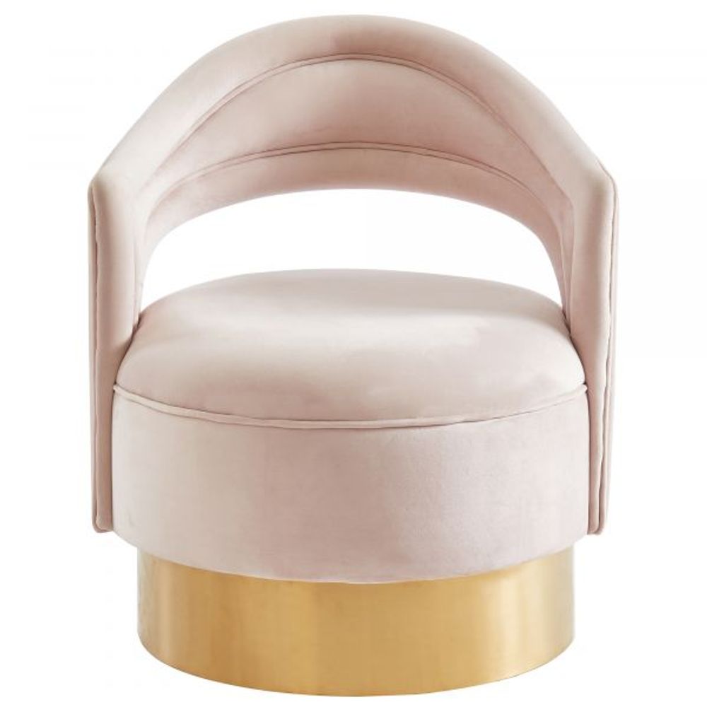 Sloane Swivel Accent Chair in Blush Pink/Gold