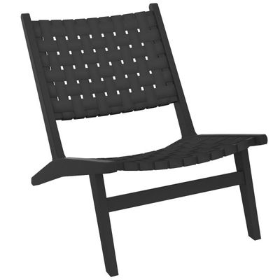 Cyrus Accent Chair in Black with Black Frame