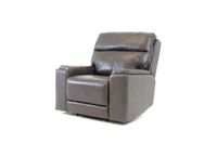 Genova Genuine Leather Power Reclining Chair - Dark Grey