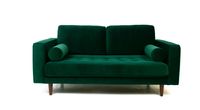 Robbie Velvet Loveseat- Emerald Green