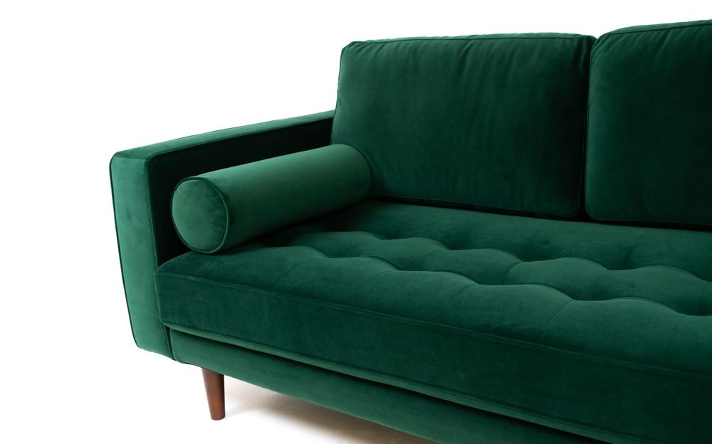 Robbie Velvet Loveseat- Emerald Green