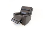 Genova Genuine Leather Power Reclining Chair - Dark Grey