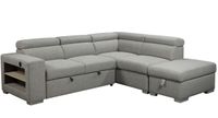 Guido Sleeper Sectional w/Storage Ottoman-Right Chaise-Grey