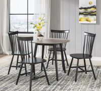 Windsor Round Dropleaf Condo Size Dining Table Grey/Black D475-12-03