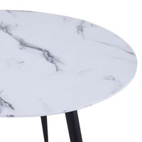 Emery Round Accent Table in White