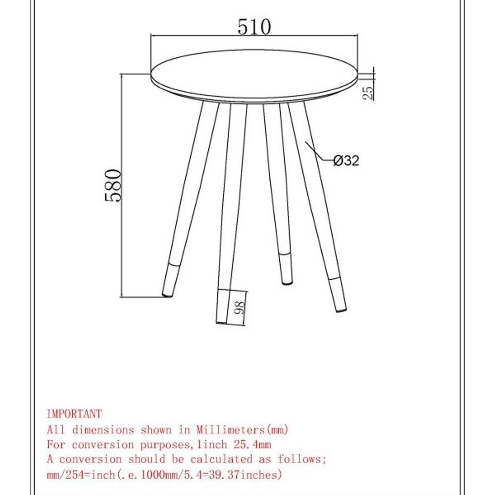 Emery Round Accent Table in White