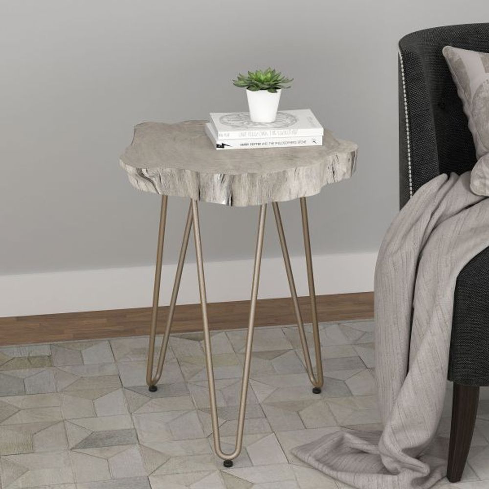 Nila Accent Table in Light Grey