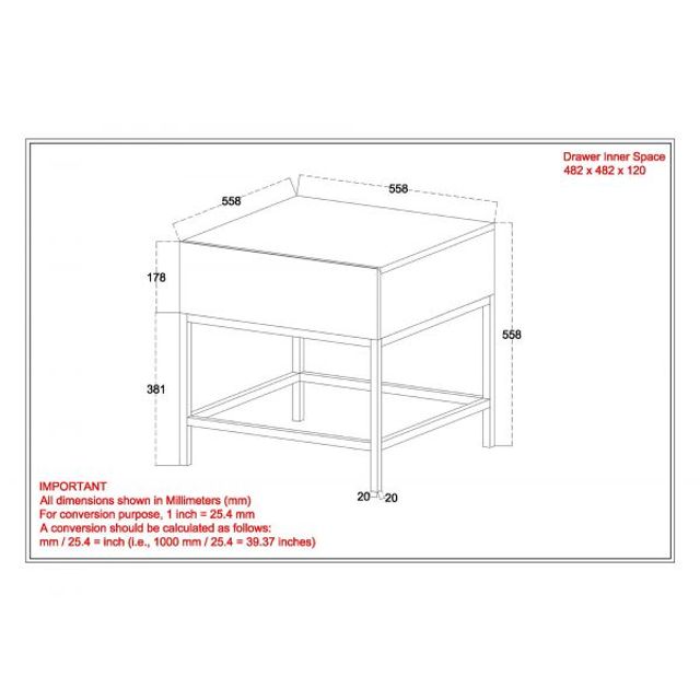 Ojas Accent Table in Natural Burnt