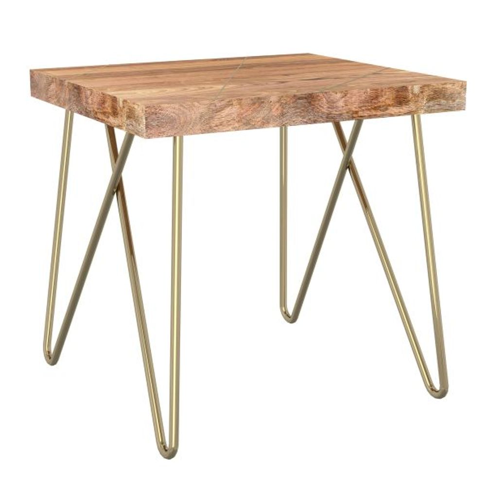 Madox Accent Table in Natural & Aged Gold