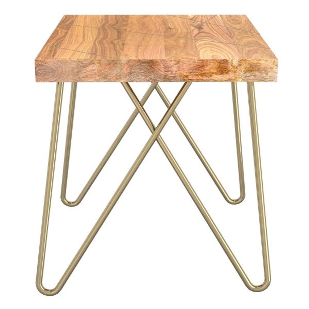 Madox Accent Table in Natural & Aged Gold