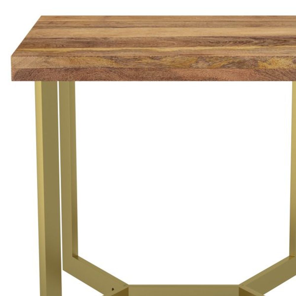 Zivah Accent Table in Natural & Aged Gold