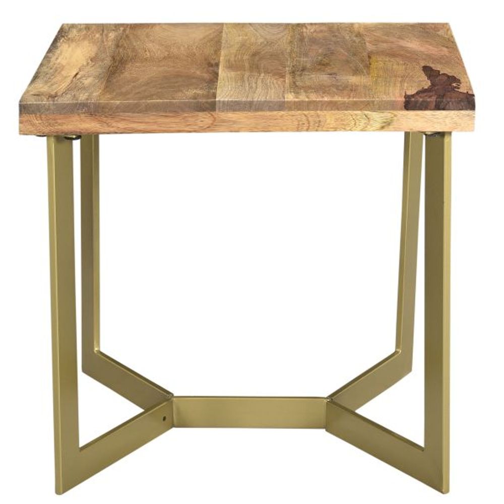 Zivah Accent Table in Natural & Aged Gold