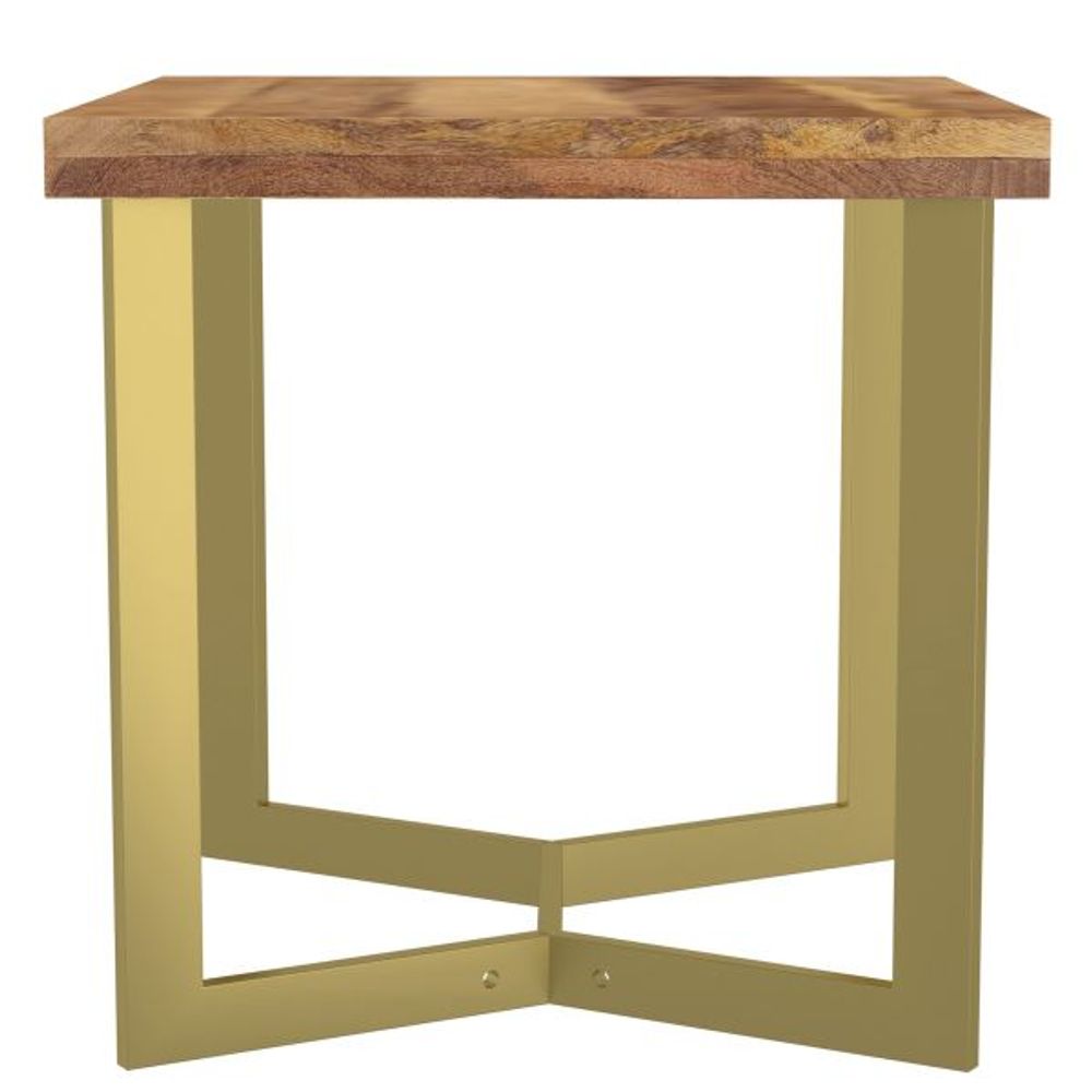 Zivah Accent Table in Natural & Aged Gold