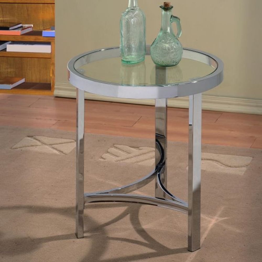 Strata Accent Table in Chrome