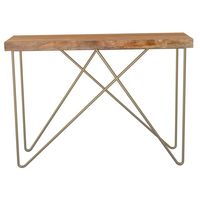 Madox Console Table in Natural & Aged Gold