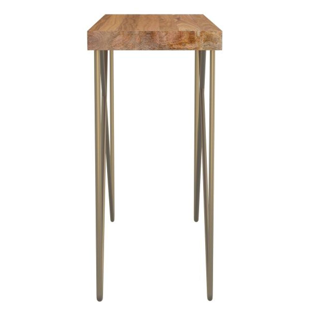 Madox Console Table in Natural & Aged Gold