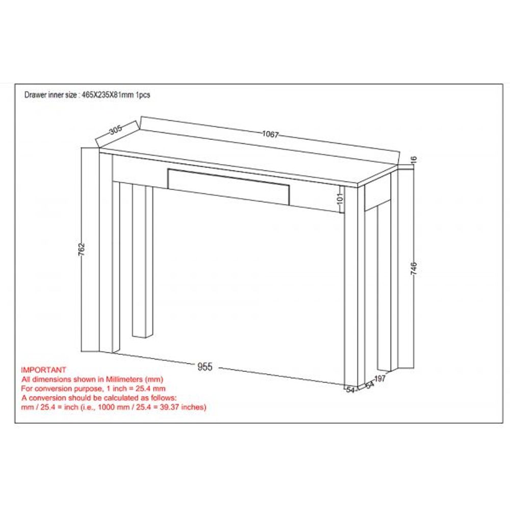 Idris Console/Desk in Grey