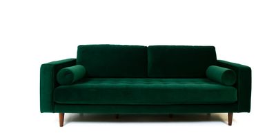 Robbie Velvet Sofa-Emerald Green