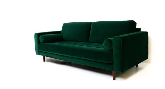 Robbie Velvet Sofa-Emerald Green