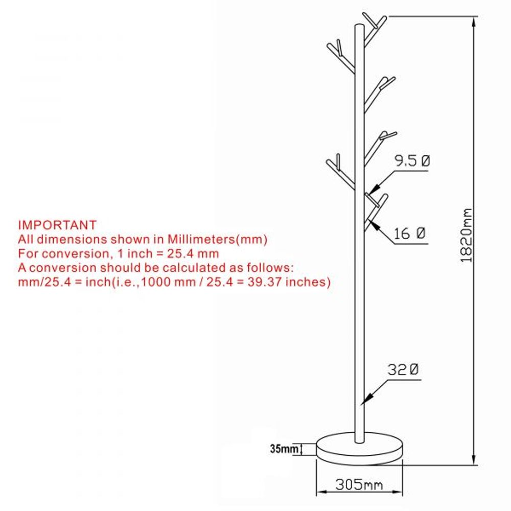 Orin Coat Rack in Chrome