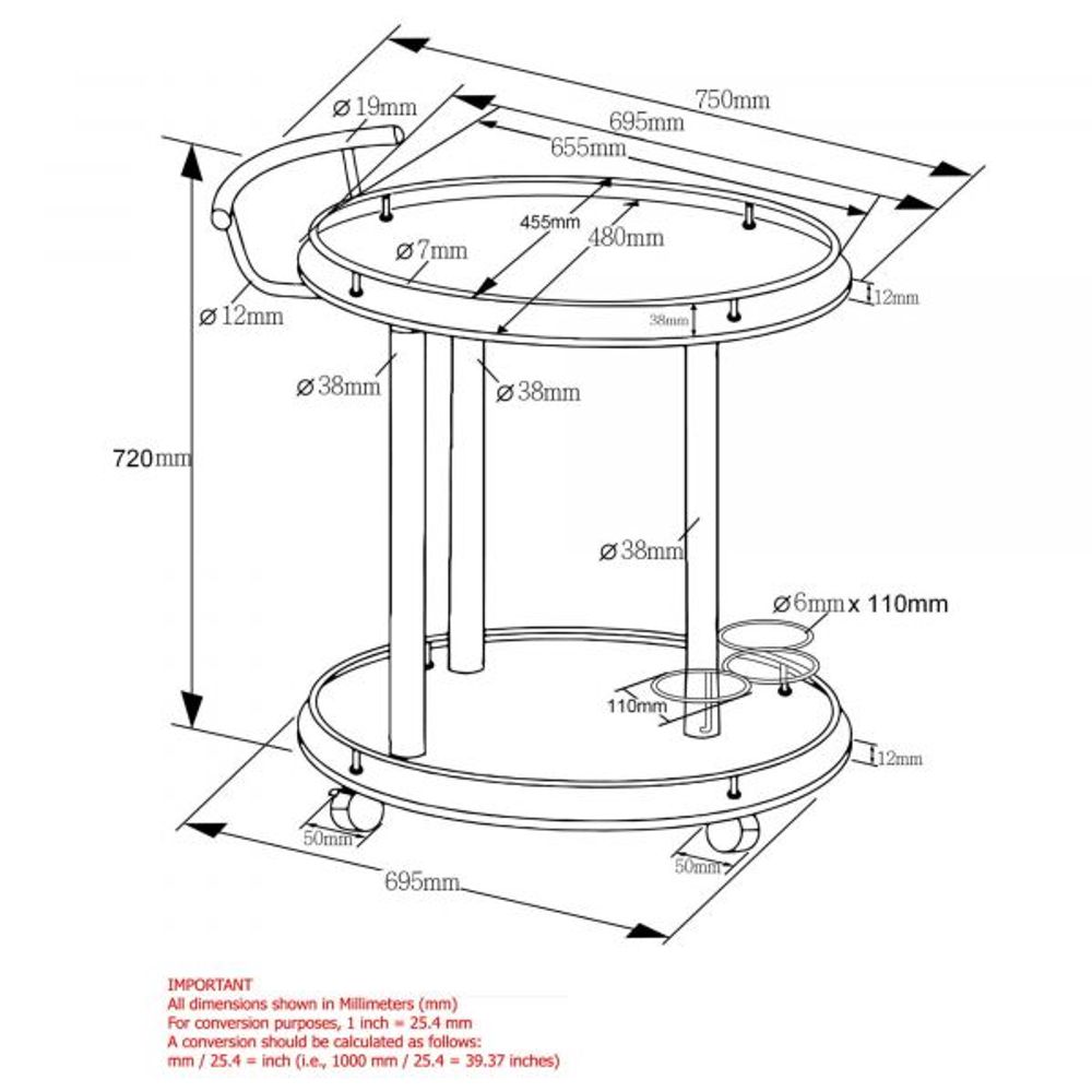 Inka 2-Tier Bar Cart in