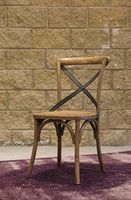 Cross Back Chair w/ Rattan Seat