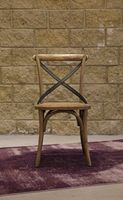 Cross Back Chair w/ Rattan Seat