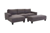 Alberto Left  Chaise Sectional With Storage Ottoman - Gray