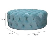 Maja Round Large Ottoman 42" - Teal - Meg 12