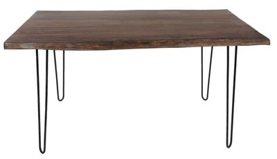 Live Edge Pinkcity Dining Table With Hair Pin Legs