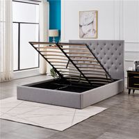 Maya Tufted Fabric Lift Up  Storage Bed-King