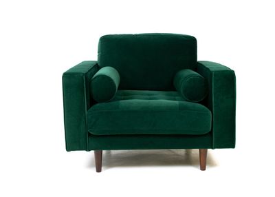 Robbie Velvet Chair-Emerald Green