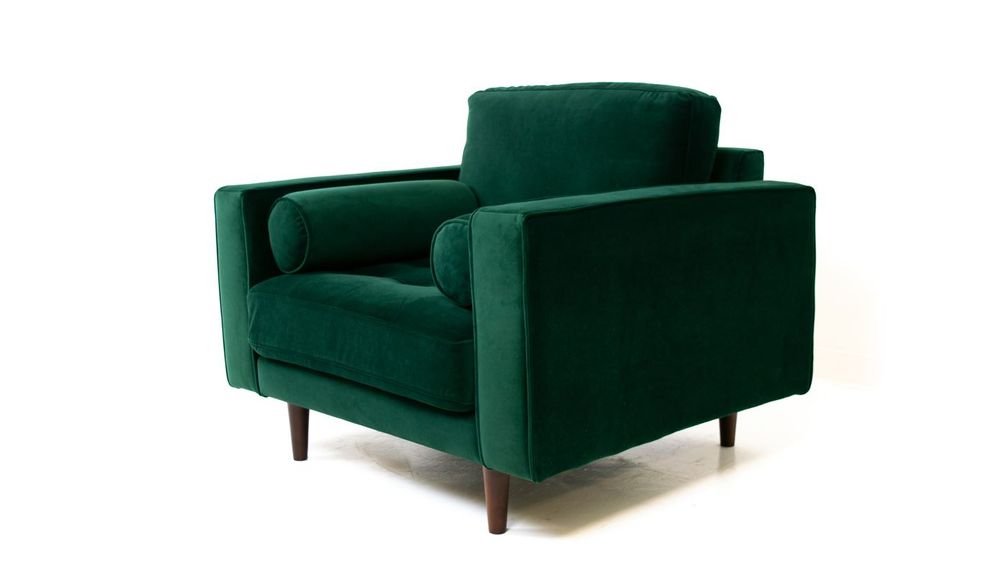 Robbie Velvet Chair-Emerald Green