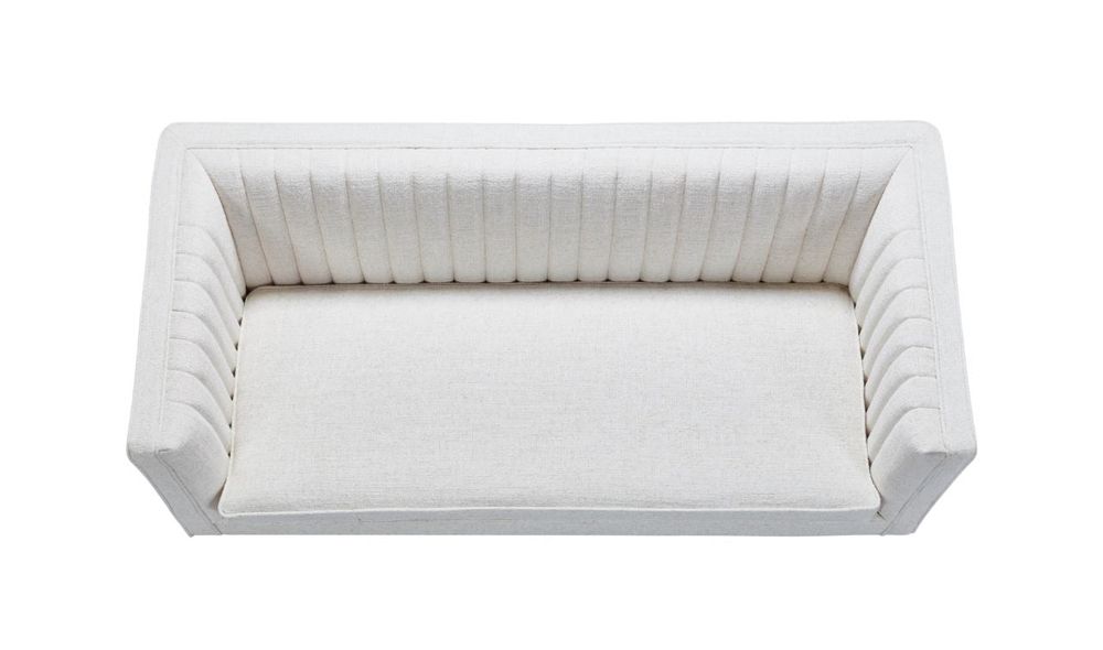 LUIGI Mid Century Fabric  Loveseat - Stardust Ivory