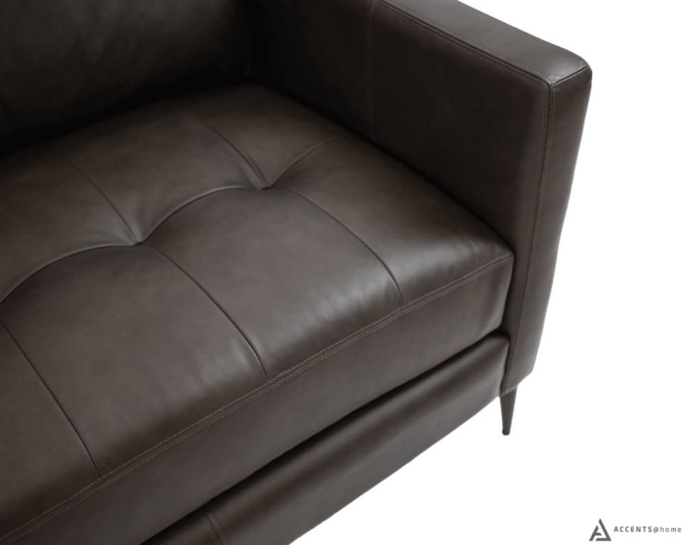 Vista Leather Loveseat -  Montana Charcoal