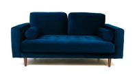 Robbie Velvet Loveseat-Midnight Blue