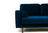 Robbie Velvet Loveseat-Midnight Blue