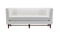 LUIGI Mid Century Fabric  Loveseat - Stardust Ivory