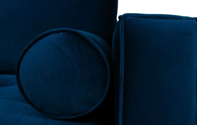 Robbie Velvet Loveseat-Midnight Blue