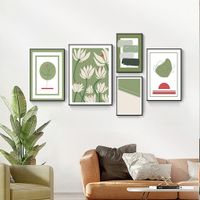 Bellisa Set of 5 Alloy Matt - Black Frame Wall Art