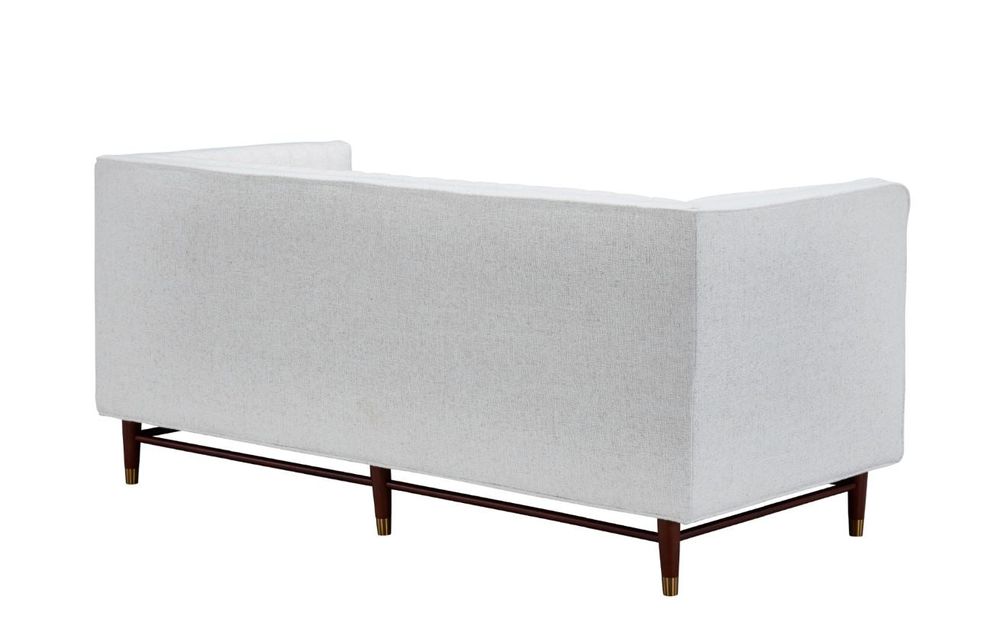 LUIGI Mid Century Fabric  Loveseat - Stardust Ivory