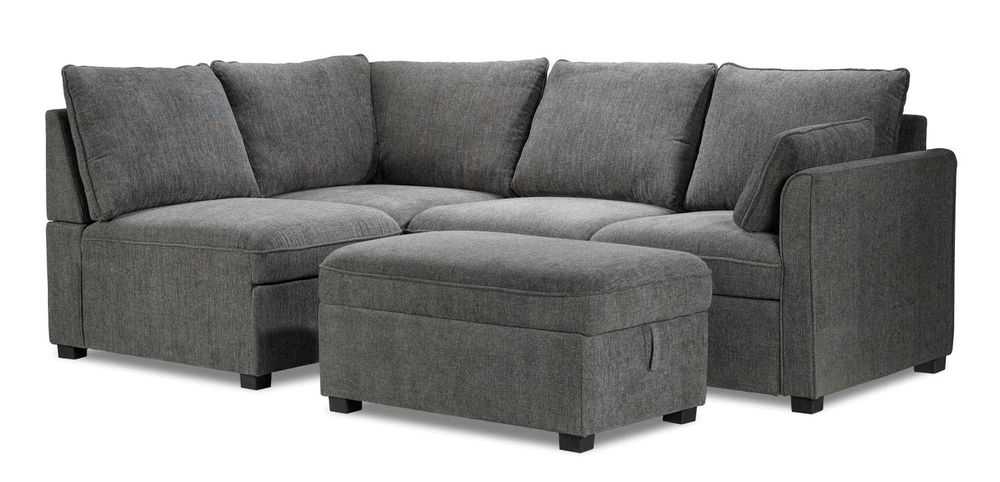 Portland Pull Out Sleeper Sectional with ottoman