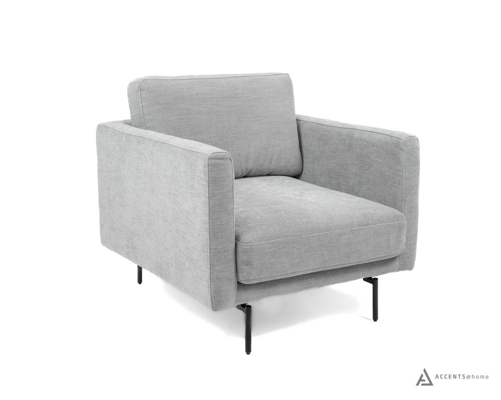 Abby Fabric  Chair With Black Metal Legs