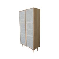 Cane Bookcase With Full Doors